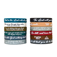 Bracelets en Silicone Chrétiens Mignons avec Verset Biblique, Confortables et Légers, Cadeaux Religieux pour Hommes avec Logo Personnalisé pour Événements