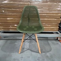 Chaise de salle à manger en bois durable de style nordique, écologique, avec dossier creux, chaise d'appoint pour la maison
