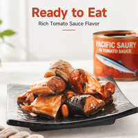 Saury du Pacifique en conserve HACCP, mariné à la sauce tomate, halal, prêt à consommer, pour le marché ghanéen et les restaurants