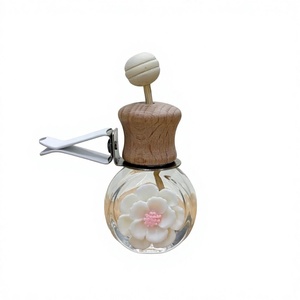 Difusor de Aroma para Auto, Botella de Vidrio Redonda de 8 ml con Clip para Ventilación, Colorida, con Tapa de Rosca - Product Image 3