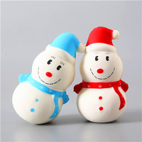 Jouet anti-stress en PU à rebond lent, modèle de bonhomme de neige de dessin animé, ornement Père Noël, jouet à presser