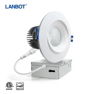 LANBOT lampu sorot bawah langit-langit, cahaya LED 3.5 inci 3CCT/5CCT dapat disesuaikan untuk Hotel kantor