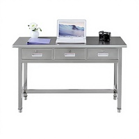 Bureau d'ordinateur en acier inoxydable, console médicale de laboratoire, bureau en acier inoxydable pour atelier sans poussière