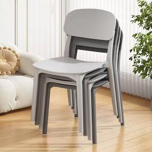 Modern <b>Plastic</b> Chair With Backrest For Dining Room Adult Use Minimalist Design - Product Image 3