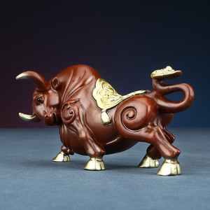 Adorno de cobre con forma de buey, decoración de Feng Shui para oficina, hogar, suministros de escritorio - Product Image 2
