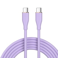 Câble de charge double Type-C en silicone souple 65W PD à charge rapide, écologique et résistant aux plis pour chargeur de téléphone/ordinateur portable iOS/ordinateur
