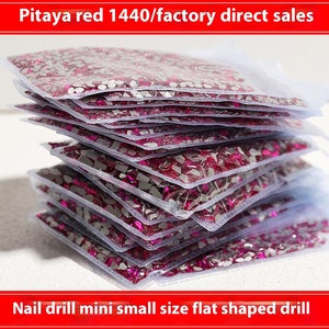 Mini 3D ramah lingkungan longgar naga buah mawar merah datar tidak teratur seni kuku berlian imitasi Super mengkilap dekorasi campuran - Product Image 2