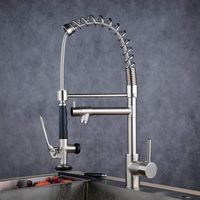 Robinet de cuisine Beelee professionnel à levier unique, chromé, avec douchette extractible à ressort, robinets de cuisine extractibles