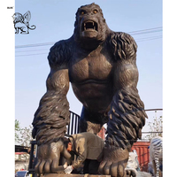 Escultura de Gorila en Movimiento de Arte Moderno, Estatua Grande de Fibra de Vidrio con Sonido