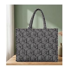 Export Quality Cotton Women <b>Hand</b> <b>Bag</b> Stylish Reusable Canvas Tote <b>Bag</b> for Shopping Office Beach and Everyday Carry For Sale - Product Image 3