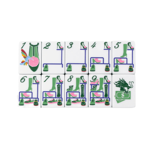 Set di Tessere Mahjong Americane in Acrilico Lucidato a Mano, a Tre Strati, Intagliate e Incollate a Mano, per Intrattenimento e Feste - Product Image 4