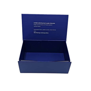 Wholesale Luxury Rigid Magnetic <b>Foldable</b> Cardboard <b>Box</b> - Big Logo Blue Luxury Gift Packaging - Product Image 4
