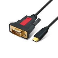 Cable Convertidor Serial Tipo-C a DB9 de Alta Calidad con Blindaje Trenzado y Revestimiento de PVC para Señal RS232 y Uso Informático