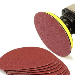 Disco de lijado de respaldo de papel abrasivo de fibra roja de 150mm para pulir madera y piedra de metal