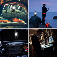 Lanterne de camping 3 en 1 avec ventilateur COB 360°, alimentée par piles AA, lampe de tente portable avec ventilateur rabattable et crochet pour l'extérieur et les situations d'urgence