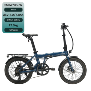 Vélo électrique pliable Naicisports 20 pouces en aluminium pour les trajets urbains, 7 vitesses, batterie intégrée au potenceau, freins à disque, pneus - Product Image 2