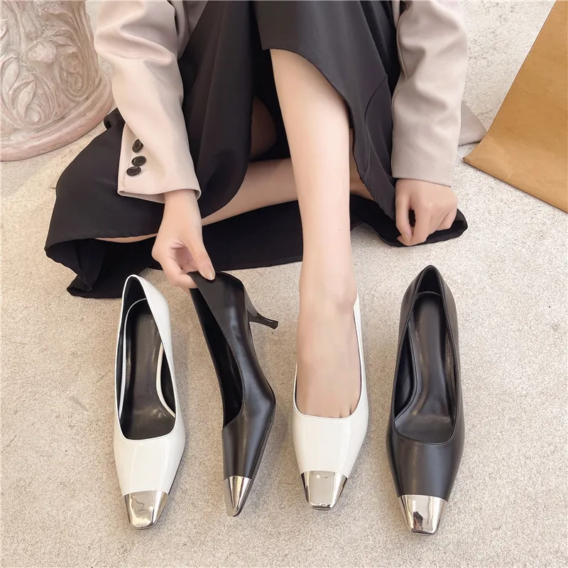 Fashion Formal Summer Marry Jane Shoe Ladies Office Shoes Mule Pumps 6 cm Chunky Platform High Heels Sandals For Women