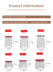 Frascos De Vidro Para Miel Klarglas Honig glas 30ml,50ml,75ml,80 ml100ml,120ml,150ml,160ml Vogelnest glas mit Metall kappe - Product Image 2