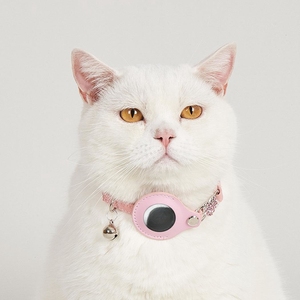 Collar Reflectante de Cuero <span class=keywords><strong>para</strong></span> Gato, Accesorios <span class=keywords><strong>para</strong></span> Mascotas, <span class=keywords><strong>Gps</strong></span>, Manzana, <span class=keywords><strong>con</strong></span> Soporte, Anillo de Campana, Diamante - Product Image 3