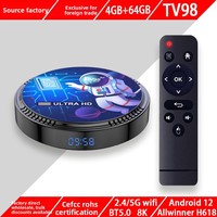 TV98MAX Amlogic S905 Android 12 802.11n WiFi de 2.4GHz para Reproductor de Red 8K, TV Box con Procesador de Cuatro Núcleos, Garantía de 12 Meses