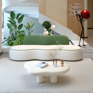 Conjunto de Sofás de Diseño Moderno para Área de Recepción de Salón de Belleza, con Sillas Giratorias Rellenas de Esponja para Sala de Espera de Barbería - Product Image 2