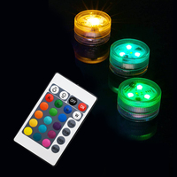 Lampu LED Mini RGB warna-warni IP68, lampu kolam renang bawah air LED kendali jarak jauh untuk bunga teh