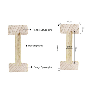 Viga de Encofrado H20 Amarilla con Brida de Abeto y Malla de Contrachapado 200x80mm, Viga I de Madera Amarilla para Construcción, Longitudes de 2.9m, 3.9m, 4.9m - Product Image 2