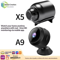 Caméra WiFi A9 pour usage domestique, Plug and Play, vision nocturne HD, surveillance à distance, mini caméra intelligente ABS transfrontalière