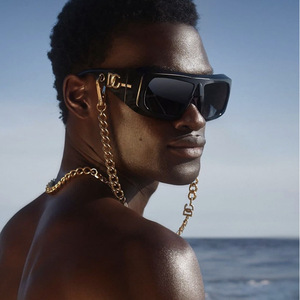 Gafas de Sol de Marco Grande ZS-98088, Negras, PC UV400, para Hombre, Ciclismo al Aire Libre, con Cadena, Modernas y a la Moda - Product Image 5