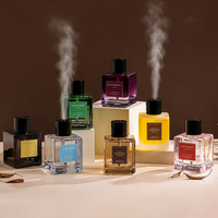 Diffuseur d'arômes portable en verre coloré en forme de flacon de parfum, brume fine, pour chambre et étagère