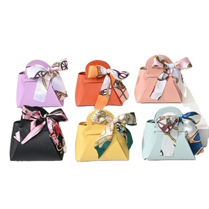 Custom Logo Recyclable Mini Leather Wedding Gift <b>Bag</b> Portable <b>Sweet</b> Favor Candy Box - Product Image 1