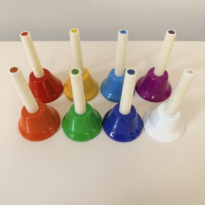 Campanas <span class=keywords><strong>de</strong></span> <span class=keywords><strong>Mano</strong></span> <span class=keywords><strong>de</strong></span> Plástico <span class=keywords><strong>de</strong></span> 8 Notas, Coloridas, Arcoíris, 11 CM, <span class=keywords><strong>Instrumento</strong></span> <span class=keywords><strong>Musical</strong></span>, Venta al Por Mayor - Product Image 2