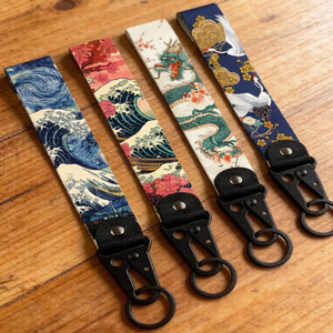 Lanière de poignet légère Kawaii à imprimé animal et floral, porte-clés à clip métallique à dégagement rapide, anti-perte - Product Image 3