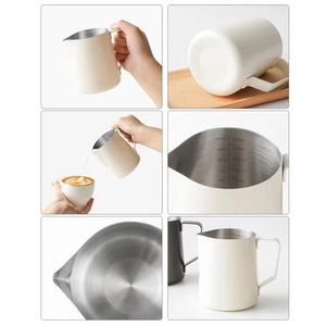 <span class=keywords><strong>Pichet</strong></span> à café à la vapeur pour expresso 350ml 600ml 1000ml personnalisé <span class=keywords><strong>Pichet</strong></span> à lait en acier inoxydable - Product Image 4