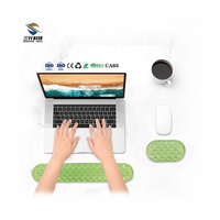 Tapis de souris en gel de silicone transparent à texture grainée avec repose-poignet, ensemble de petits tapis de clavier mignons pour le gaming, la maison et le bureau