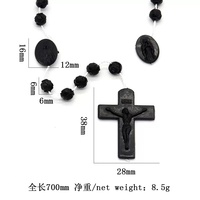 Chapelet pas cher, perles de rose en plastique lumineuses, circifix, catholique, perles de prière religieuses pour la décoration de la maison