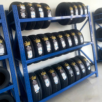 Support de rangement et d'exposition robuste en métal thermolaqué pour roues et pneus de voiture, pour entrepôt et garage