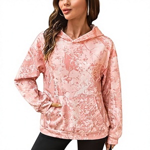 Sweat à capuche oversize pour femme, imprimé tie-dye rose, manches régulières, style streetwear décontracté, polyester/coton, hiver - Product Image 2