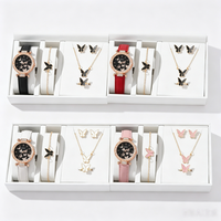 Conjunto de Joyería de Aleación Chapada en Oro con Mariposas para Mujer al por Mayor: Anillos, Collar, Pendientes, Pulsera de Moda, Regalo, Set de Boda