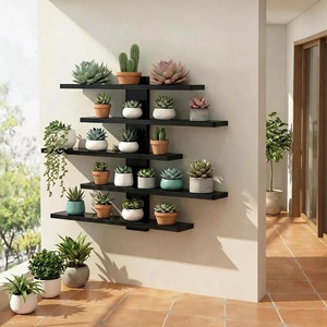 Wall Mounted Shelf Rectangle Durable Storage Rack For <b>Plants</b> And Ornaments Indoor Display Stand - Product Image 2