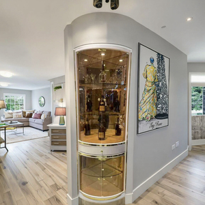Meuble à <span class=keywords><strong>vin</strong></span> d'angle haut de gamme pour salon, rangement triangulaire en forme d'éventail avec un attrait luxueux - Product Image 6