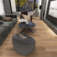 Parquet gris clair anti-taches 4 mm, système de pose par clic, texture EIR, revêtement de sol SPC de luxe pour salon et chambre à coucher
