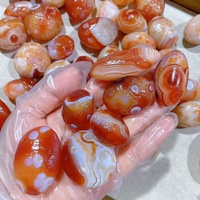 Pierres d'agate naturelles de Mongolie Extérieure Gobi, galets d'agate rouge et blanc gaufrés pour la fabrication de bijoux, spécimen minéral brut en gros