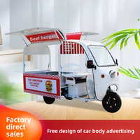 Chariot de vente ambulant électrique multifonctionnel pour aliments, idéal pour les marchés nocturnes en extérieur, le petit-déjeuner et les brochettes.