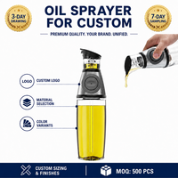 Bouteille pulvérisateur d'huile d'olive en acier inoxydable 304 pour cuisine, marque privée OEM, avec pompe doseuse en ml pour la cuisson