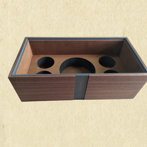 Caja de té de madera de nogal natural, 360x160x107mm, embalaje de regalo duradero de alta gama para té y pastel de luna - Product Image 3