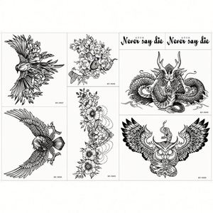 Hot Sale <b>Tattoo</b> Stencil Waterproof <b>Temporary</b> Men and Women Lasting Juice Arm <b>Tattoo</b> Black Semi Permanent <b>Tattoo</b> Sticker - Product Image 2