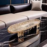 Plateau de service ovale en verre cristal, motif végétal, luxe léger, haut de gamme, créatif, pour fruits et en-cas