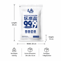 Tablettes de chlorure de sodium de qualité alimentaire NaCl 99,9 % de pureté pour le traitement de l'eau, sel adoucissant l'eau, marque Zhongyan, 4,5 kg/9,5 kg en stock