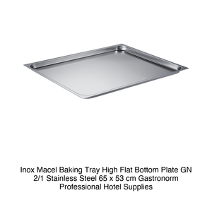ถาดอบสแตนเลส GN 2/1 65 × 53 × 2 ซม., 2600 กรัม, ฐานแบน อิน็อกซ์ อิน็อกซ์ มาเซล - Product Image 2